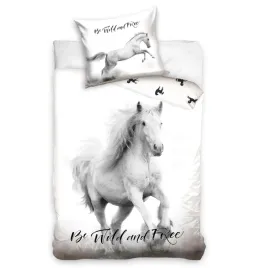 posciel-140x200-kon-albino-biala-szara-poszewka-70x90
