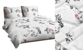 posciel-140x200-biala-grafitowa-liscie-kwiaty-4304-c-bawelna-max