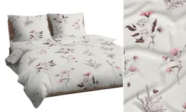 posciel-160x200-bezowa-rozowa-kwiaty-liscie-4837-b-bawelna-max