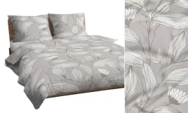 posciel-160x200-bezowa-jasna-biala-liscie-4838-b-bawelna-max