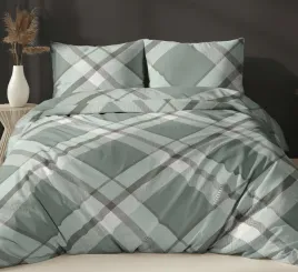posciel-satynowa-140x200-zielona-kratka-zapinana-na-suwak-karo-satin