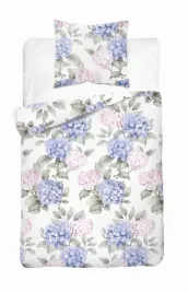 posciel-satynowa-140x200-biala-w-niebiesko-rozowe-hortensje-satin-stories
