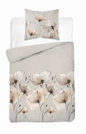 posciel-satynowa-140x200-szarobezowa-w-kwiaty-cappuccino-satin-stories