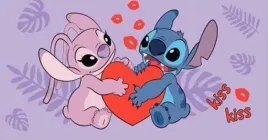 recznik-plazowy-70x140-lilo-and-stitch-kiss-fioletowy-bawelniany