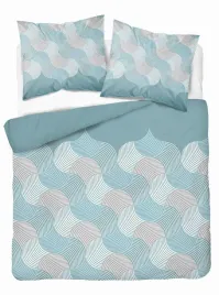 posciel-flanelowa-220x200-turkusowo-szare-fale-geometryczne-pastel-flowers