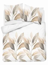 posciel-satynowa-160x200-biala-bezowe-liscie-home-elegance