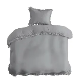 posciel-140x200-szara-jasna-jednobarwna-z-falbanka-pure