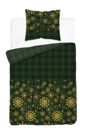 posciel-satynowa-140x200-w-zielono-czerwona-kratke-christmas-satin