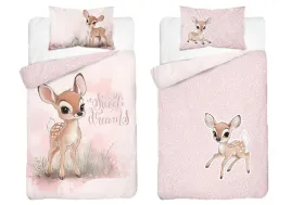 posciel-dziecieca-100x135-do-lozeczka-z-sarenka-pudrowy-roz-sweet-dreams