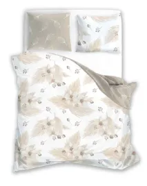 posciel-satynowa-160x200-boho-bezowa-liscie-faro