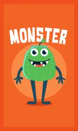 reczniczek-do-przedszkola-30x50-kids-pomaranczowy-monster-bawelniany