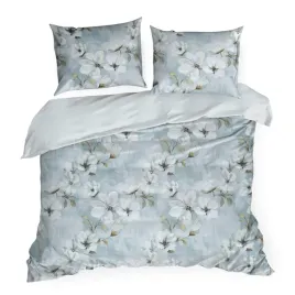 posciel-satynowa-220x200-spring-szara-jasna-niebieska-w-biale-kwiaty