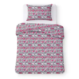 posciel-z-kory-140x200-szara-w-rozowe-i-biale-serca-wyrazisty-kora-home
