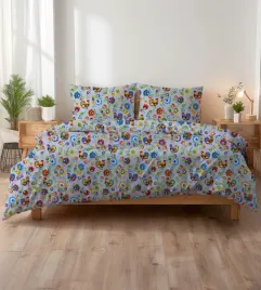 posciel-z-kory-180x200-szara-folk-lowicki-w-koguty-i-kwiaty-kora-home