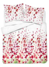 posciel-160x200-biala-w-czerwone-kwiaty-lakowe-floral-harmony