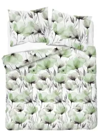 posciel-160x200-biala-w-akwarelowe-zielone-kwiaty-floral-harmony