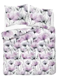 posciel-220x200-biala-w-akwarelowe-fioletowe-kwiaty-floral-harmony