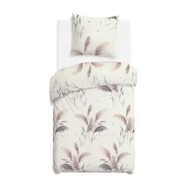 posciel-140x200-bezowa-z-wzorem-traw-z-jedna-poszewka-cottonlove