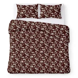 posciel-z-kory-200x220-brazowa-w-kremowe-ornamenty-klasyczny-kora-home