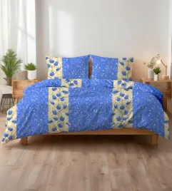 posciel-z-kory-160x200-niebiesko-bezowa-w-pasy-i-liscie-kora-home