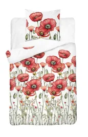 posciel-satynowa-140x200-biala-w-czerwone-maki-i-lakowe-kwiaty