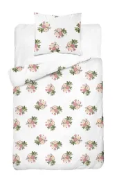 posciel-satynowa-140x200-biala-w-drobne-bukiety-rozowo-bezowych-roz