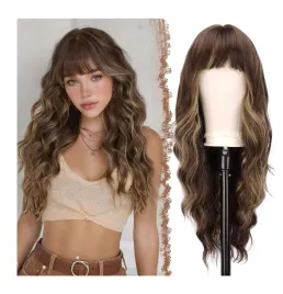 peruka-damska-dlugie-wlosy-65-cm-brazowe-z-grzywka-pasemka-blond