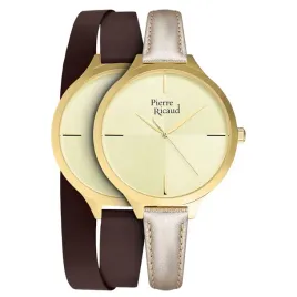 zegarek-damski-pierre-ricaud-p22005-1d11lq-set-bezowy