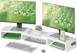 bontec-stojak-na-podwojny-monitor-riser-bialy