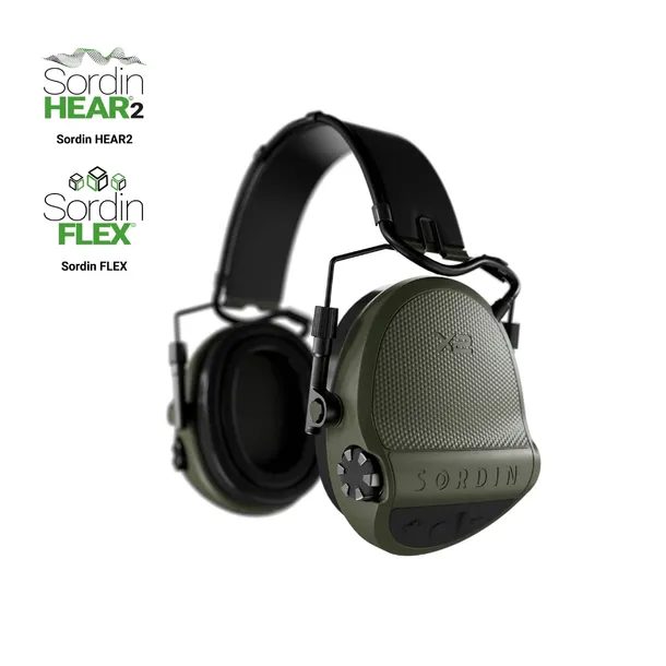 Sordin Supreme X2, nagł, czarna skórzana opaska, ziel kubeczki slim, żel