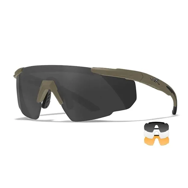 Okulary Wiley X SABER ADVANCED Smoke/Clear/Rust Tan Frame - 308T