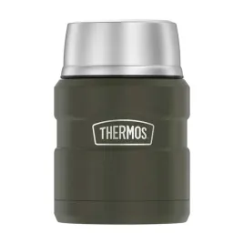 thermos-termos-na-jedzenie-z-skladana-lyzka-i-kubkiem-zielen-wojskowa