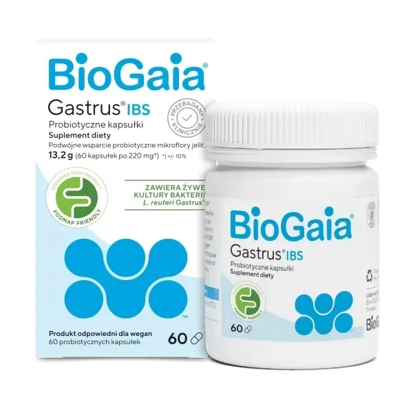 Biogaia Gastrus IBS Żywe kultury bakterii 60 kapsułek