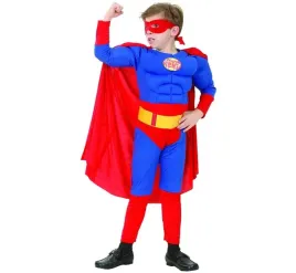 stroj-superbohater-z-muskulami-przebranie-kostium-superman-110-120-cm