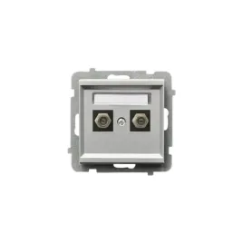 ospel-sonata-gniazdo-elektryczne-antenowe-podwojne-2xf-srebro-mat-modul