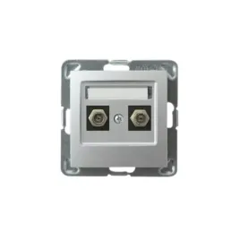 ospel-impresja-gniazdo-elektryczne-antenowe-podwojne-typ-f-srebrne-modul