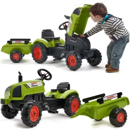 falk-traktorek-claas-zielony-na-pedaly-klakson