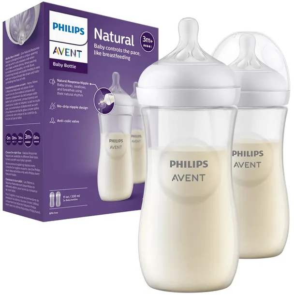 ZESTAW 2 SZT. BUTELKI PHILIPS AVENT SCY906/02 330ML ANTYKOLKOWA SMOCZEK 3M+