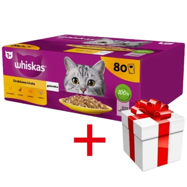 WHISKAS Adult saszetka 80 x 85 g Drobiowa Uczta - mokra karma dla dorosłego