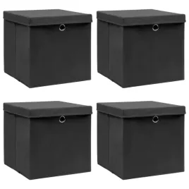 vidaxl-pudelka-z-pokrywami-4-szt-czarne-32x32x32-cm-tkanina