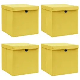 vidaxl-pudelka-z-pokrywami-4-szt-zolte-32x32x32-cm-tkanina