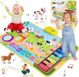mata-muzyczna-3w1-pianino-bebny-nagrywanie-dla-dzieci-110cm