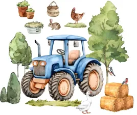 xxl-naklejki-na-sciane-dla-dzieci-farma-traktor-drzewo-gaska-gospodarstwo
