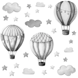 naklejki-na-sciane-szare-balony-chmurki-90x100cm