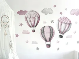 duze-naklejki-na-sciane-rozowe-balony-chmurki-xl
