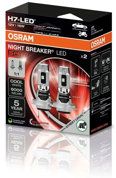 OSRAM żarówki samochodowe H7 NIGHT BREAKER LED SPEED homologowana 6000K