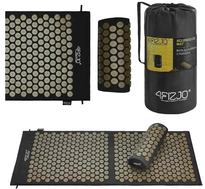 Duża mata XL do akupresury z kolcami 110x42cm 4FIZJO + PODUSZKA na ból