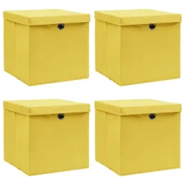 vidaxl-pudelka-z-pokrywami-4-szt-zolte-32x32x32-cm-tkanina