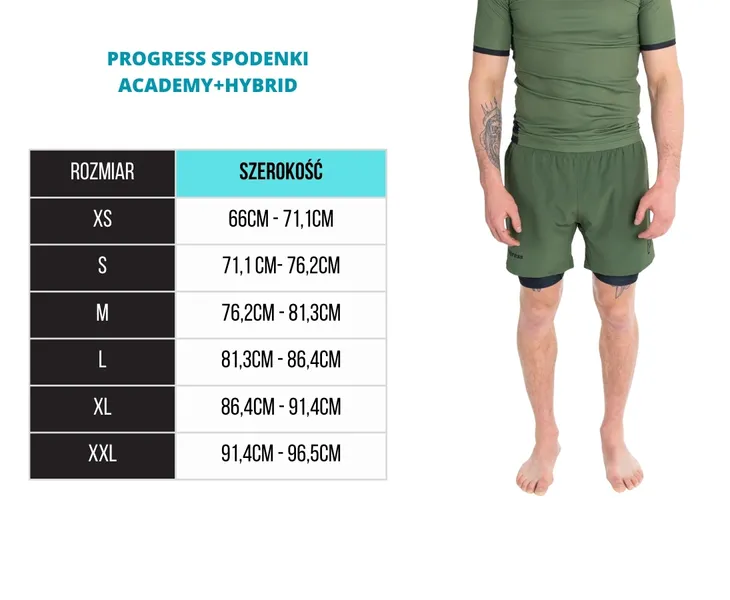 progress-spodenki-academy-hybrid-khaki-s-wlasciwosci-oddychajace-szybkoschnace
