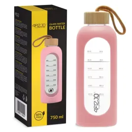 butelka-szklana-na-wode-4fizjo-750-ml-rozowa-z-etui-uchwyt-wskaznik